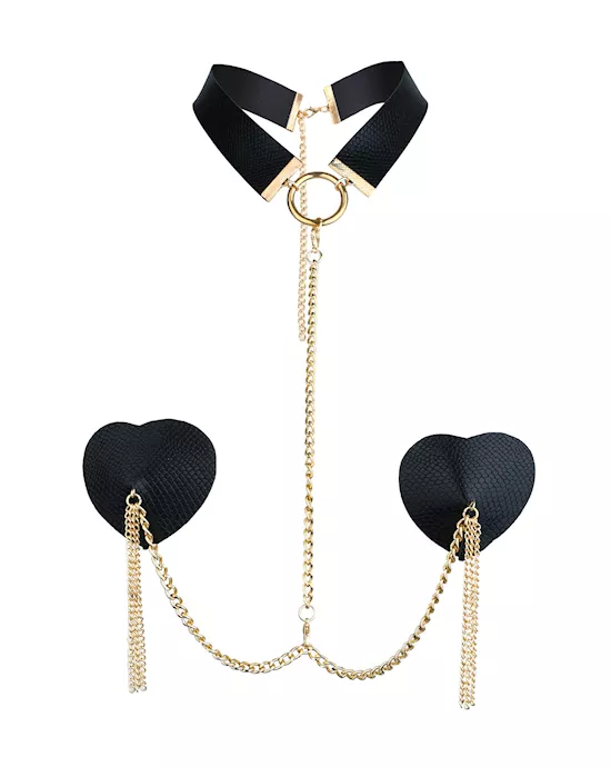 BDSM Love heart Collar and Pasties