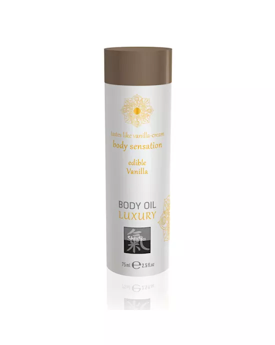 Shiatsu Luxury Vanilla Flavoured Edible Body Oil 75ml