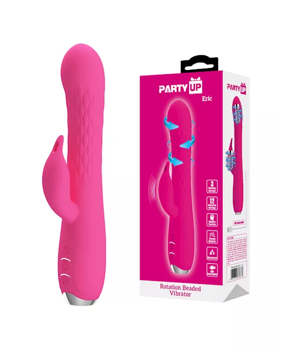 Party Up Eric Rabbit Vibrator with Rotating Bead Shaft