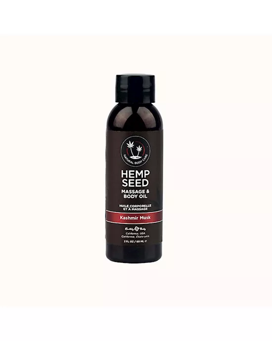 Hemp Seed Massage & Body Oil Kashmir Musk Brandy, Magnolia & Vanilla Musk Scented 59ml