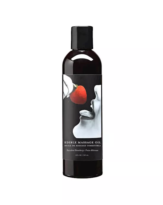 Edible Succulent Strawberry Flavoured Massage Oil 237ml