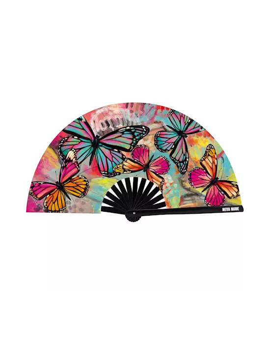 Flutter By Butterfly Super Blacklight Reactive Folding Fan