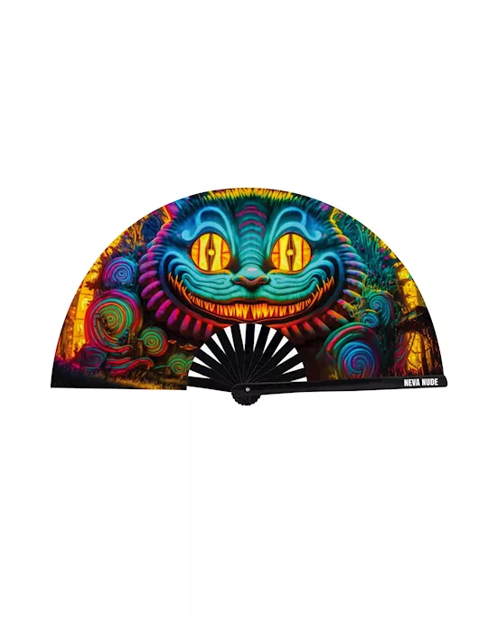 We're All Mad Here Blacklight Folding Fan