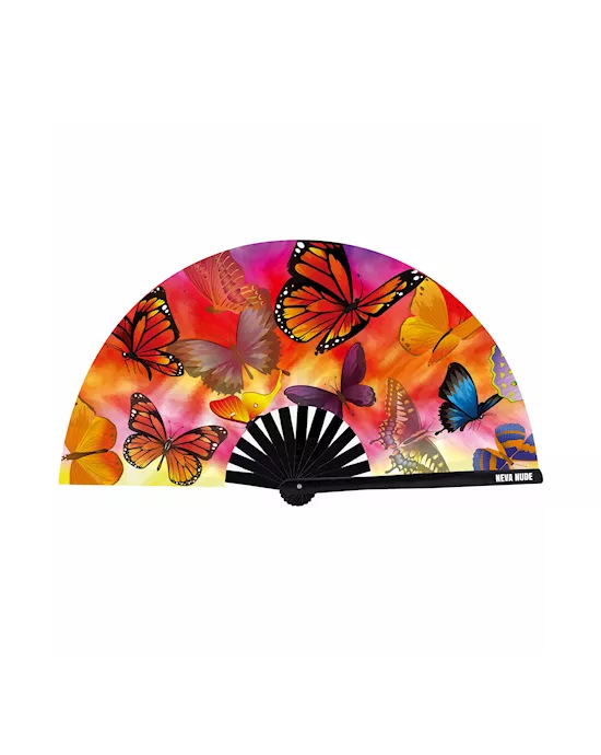 Butterfly Garden Super Blacklight Reactive Folding Fan