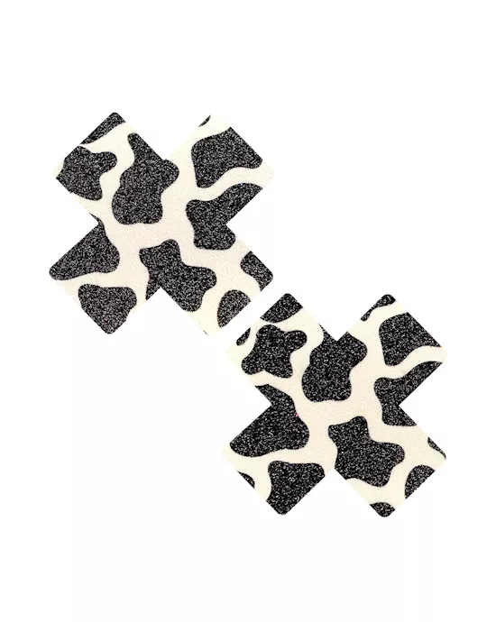 Got Milkies Cow-print X Factor Glitter Nipple Cover Pasties