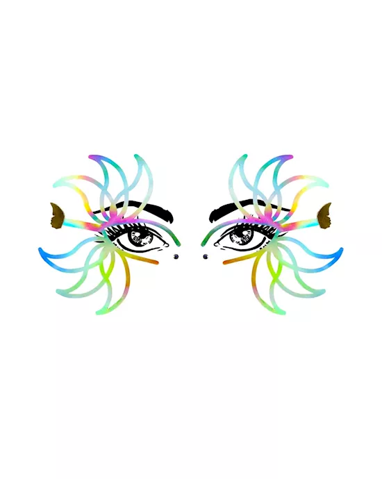 Rainbow Petal Glow Holographic Face Sticker