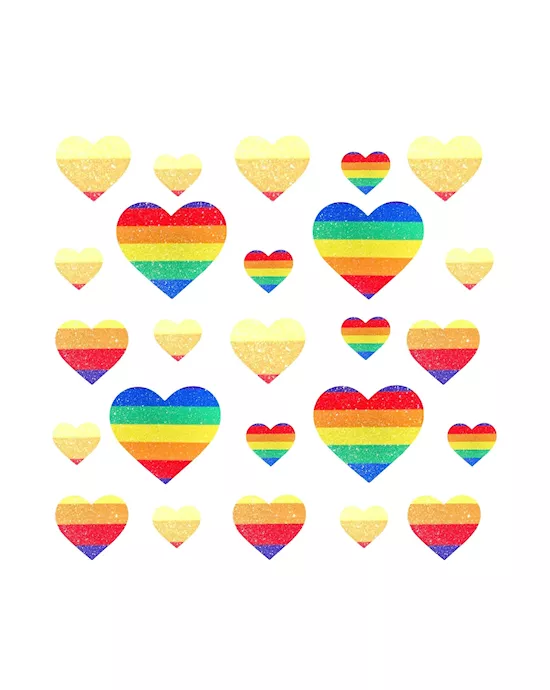 Orlando Pride Tribe Rainbow I Heart U Nipple Sticker Crop Top