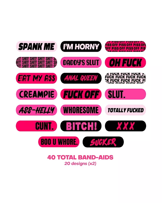 Naughty Naughty Xxx Ouchie Stix Bandages 40 Pack