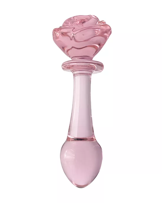 Quartz Rose Glass Butt Plug