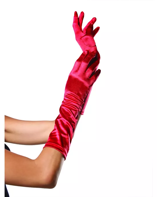 BQ Satin Elbow Length Gloves