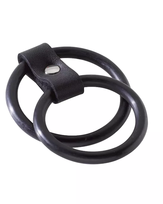 15 & 2Nitrile Dual Cock Ring Black