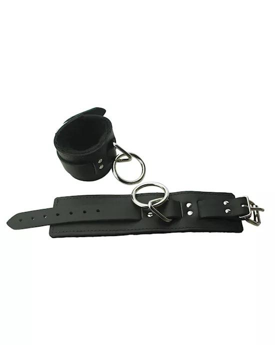 Leather Wrist Cuffs with Fleece Lining