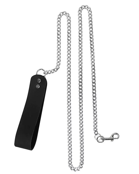 4 Chain Leash with Leather Handle