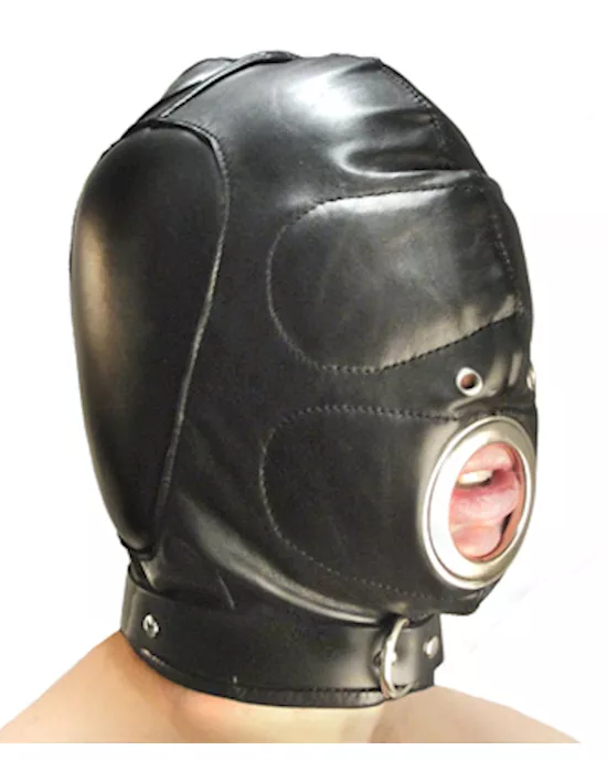 Leather Padded Hood with Mouth Hole Medium Large
