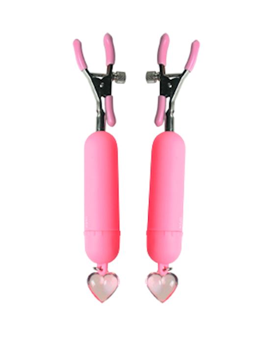 Pink Crush Vibrating Nipple Clamps