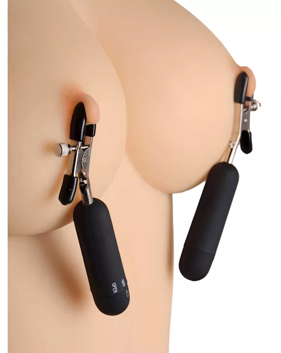 Dark Passion Vibrating Nipple Clamps