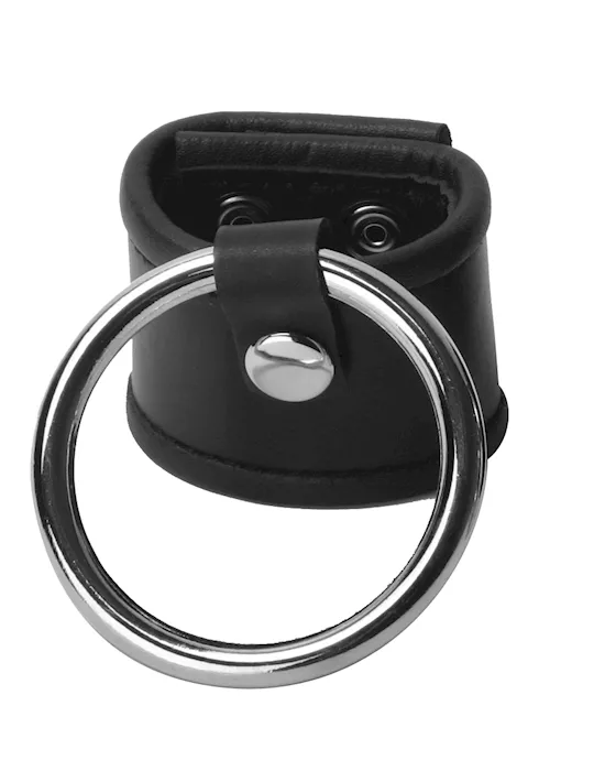 Leather Ball Stretcher with 2 Inch Cock Ring 175 Inches