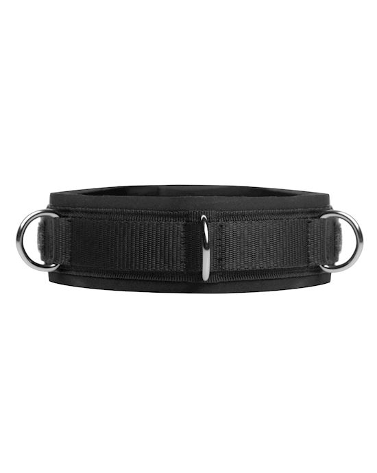 Neoprene Bondage Collar With D-rings