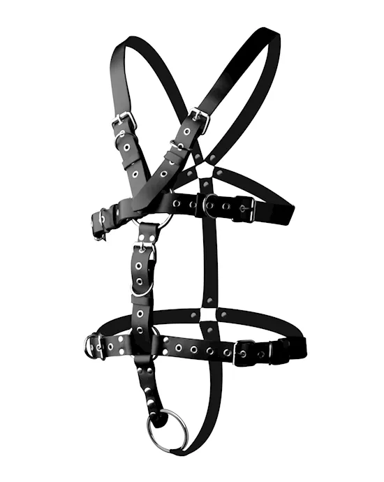 Strict Leather Body Harness with Cock Ring X-Large